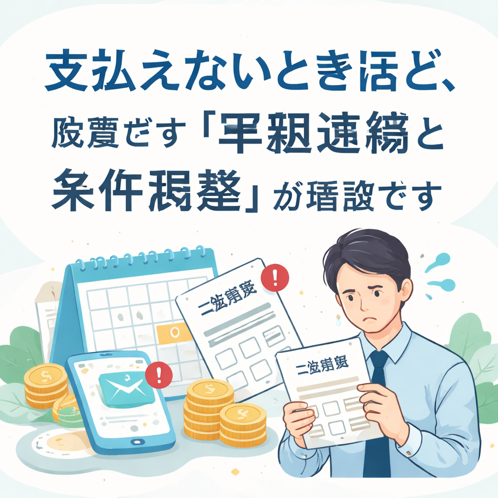 支払えないときほど、放置せず「早期連絡と条件調整」が重要です