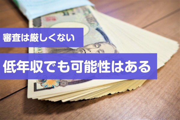 審査は厳しくない、低年収でも可能性はある